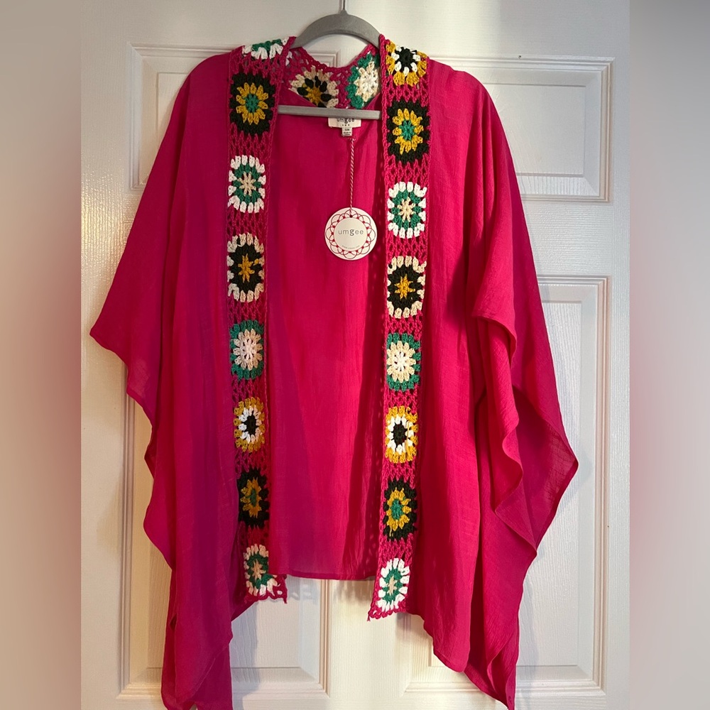 Umgee Open Front Duster With Crochet size S/M